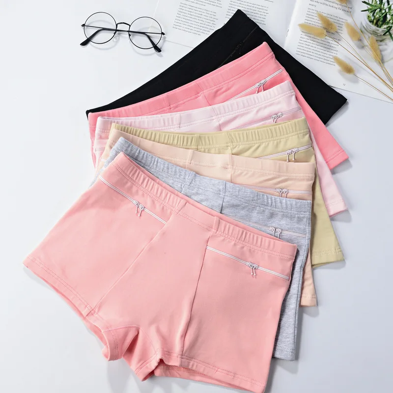 Boxer Brief Pack Cotton - Sommer-Rockshorts mit Taschen, Damenunterwäsche, Sicherheitsshorts, Damen-Sicherheitshose