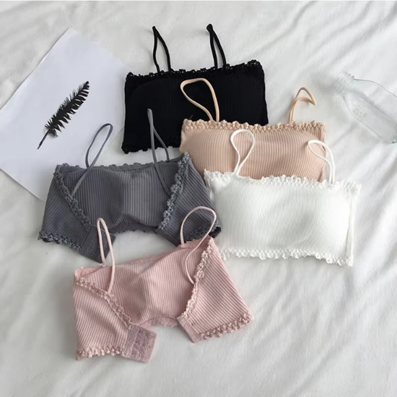 Suspender Tank Top - Damen-BH aus Baumwolle, Damen-Tube-Top-BH, Damen-Trägerunterwäsche, schönes