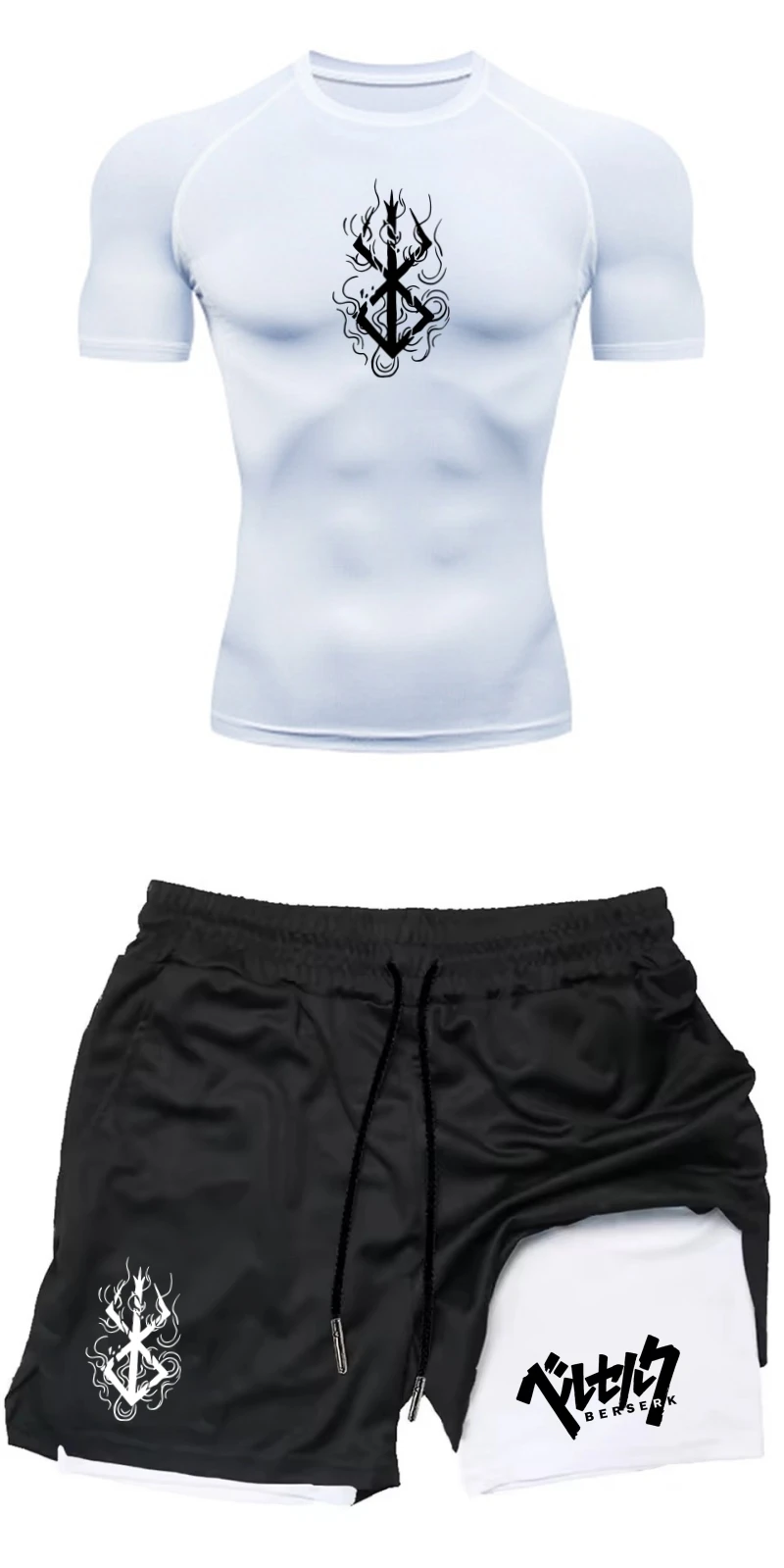 Compression Shorts Athletes - Herren Sommer Fitness-Trainingsanzug - Kurzarm-Kompressions-T-Shirt +